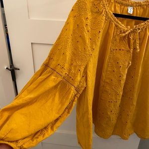 Mustard yellow long sleeve blouse